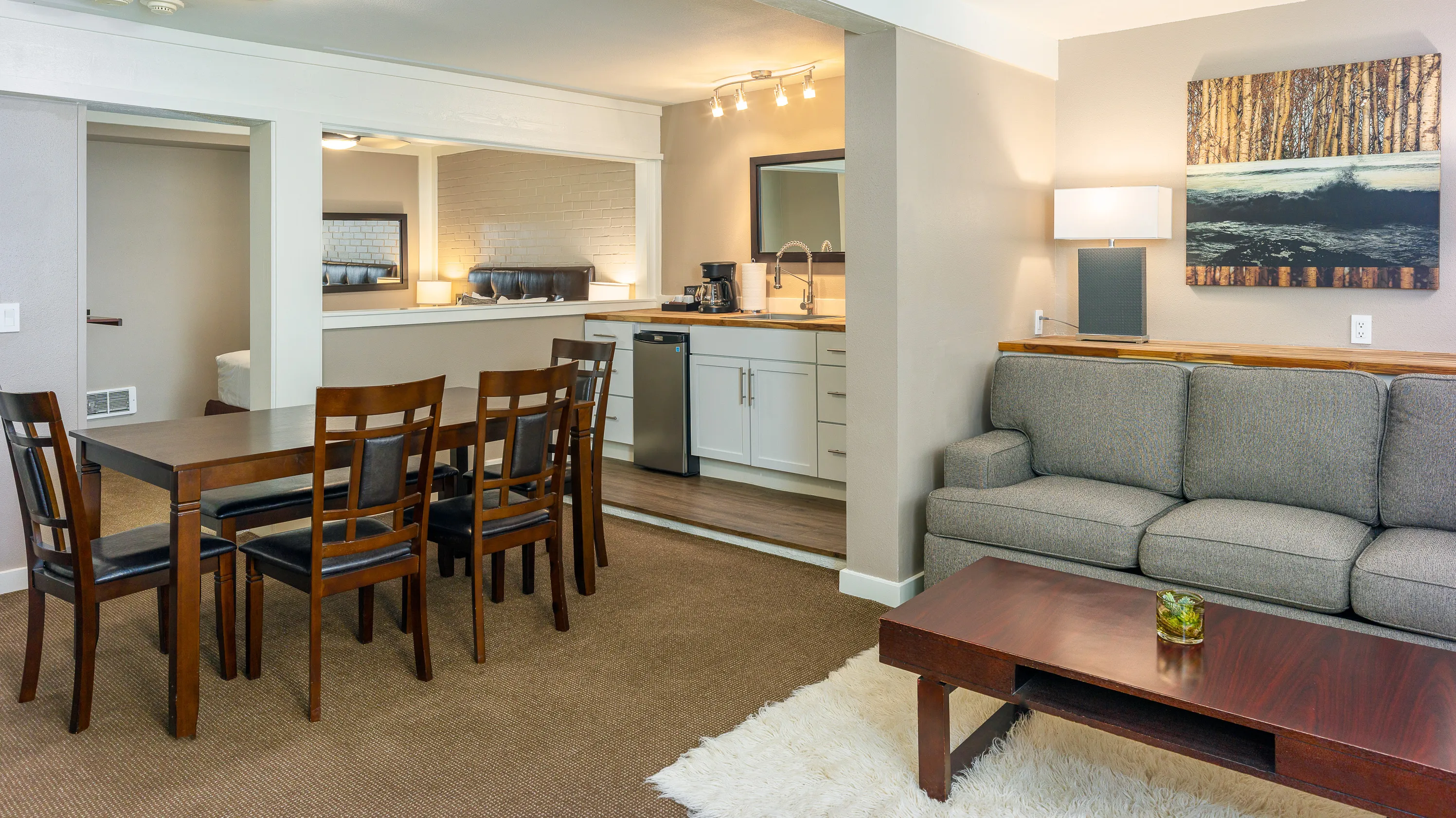 Bird Rock Hotel - San Juan Island Washington - Salt Spring living room and kitchen